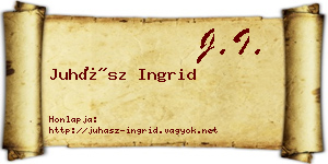 Juhász Ingrid névjegykártya