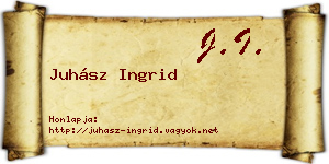 Juhász Ingrid névjegykártya